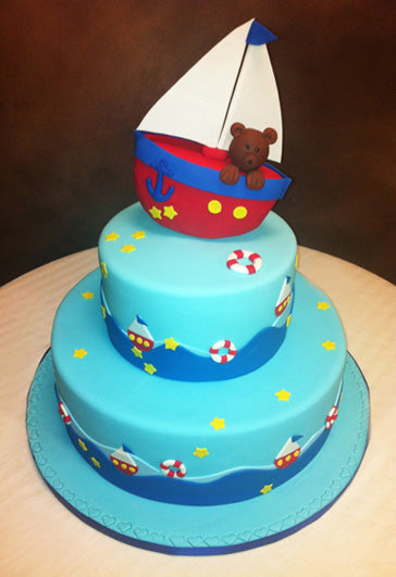 Blue drip boat cake | Boat cake, Sailboat cake, Nautical cake